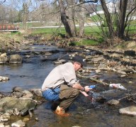 Leigh Kaplan on Goose Creek.  Photo my Marcia Woolman.